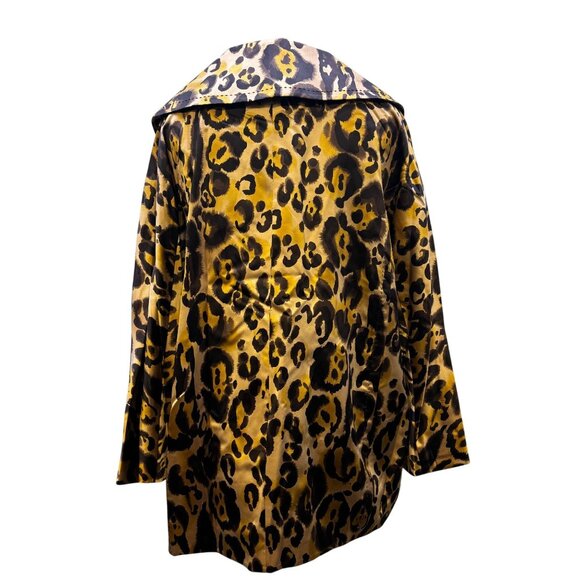 NWT St. John Leopard Print Silk Jacket Brown 10 - Picture 2 of 8